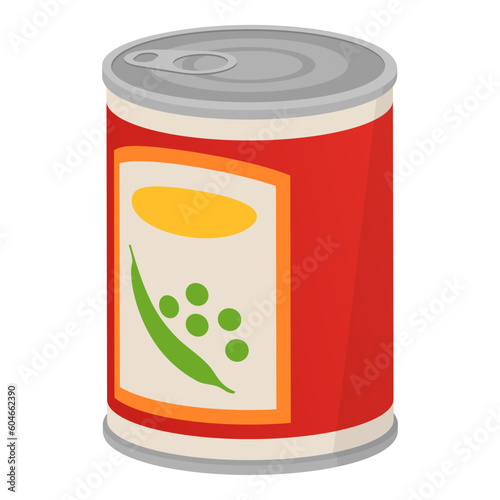 Canned food: can of peas