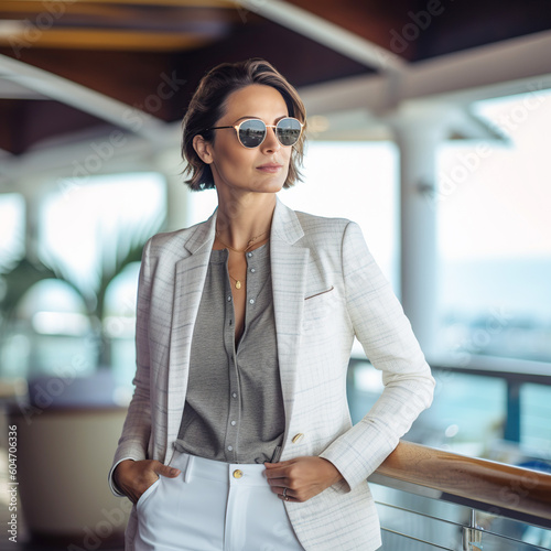 Businesswoman in sunglasses, Generative AI