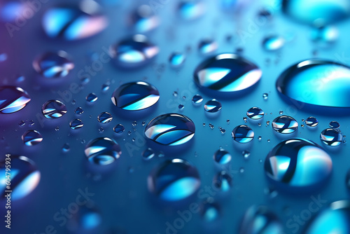 AI Generated: Extreme Close-Up of Water Droplets. Macro Abstract of Refreshing and Pristine Nature. High Definition Clarity in Close-Up Shot. Captivating Aquatic Magnification. Generative AI.