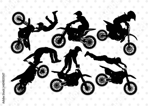 Dirt Bike SVG Cut Files | Dirt Bike Silhouette | Bike Svg | Motorcycle Svg | Motocross Rider Svg | Dirt Bike Bundle