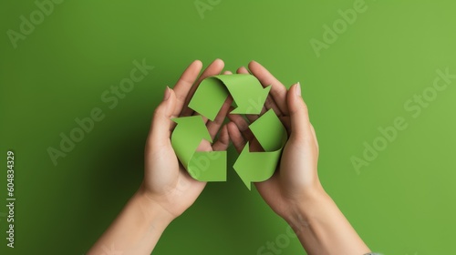 Hands holding recycle symbol