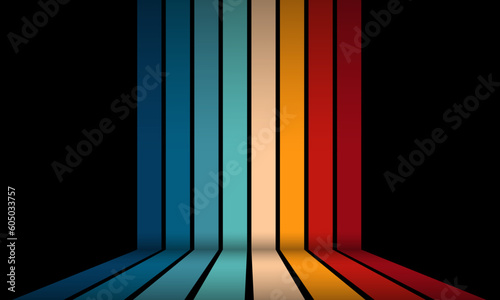 Vintage Striped Backgrounds, Posters, Banner Samples, Retro Colors from the 1970s 1900s, 70s, 80s, 90s. retro vintage 70s style stripes background poster lines. shapes vector design graphic 1980s