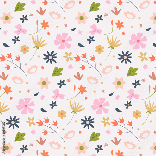 Vector spring flower pattern collection. Floral abstract seamless patterns.