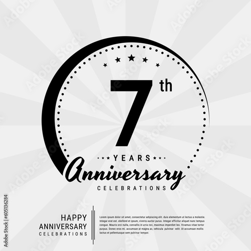 7th year anniversary design template. vector template illustration