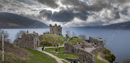 Loch Ness. Urquhart Castle. Lake. Scotland. Ruin of an medieval castle. 