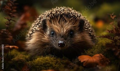 Hedgehog Haven: A Hyperrealistic Portrait of a Lovable Forest Dweller. Generative AI