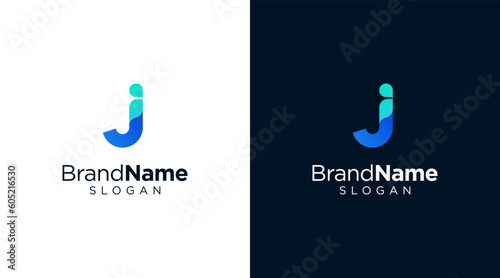 Letter J logo design for various types of businesses and company. colorful, modern, geometric letter J logo
