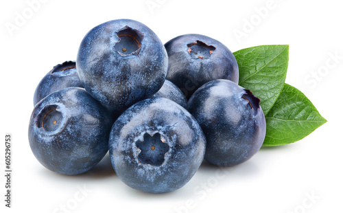 Blueberry with clipping path isolated on a white background