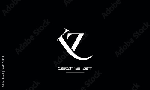 ZK, KZ, Z, K abstract letters logo monogram