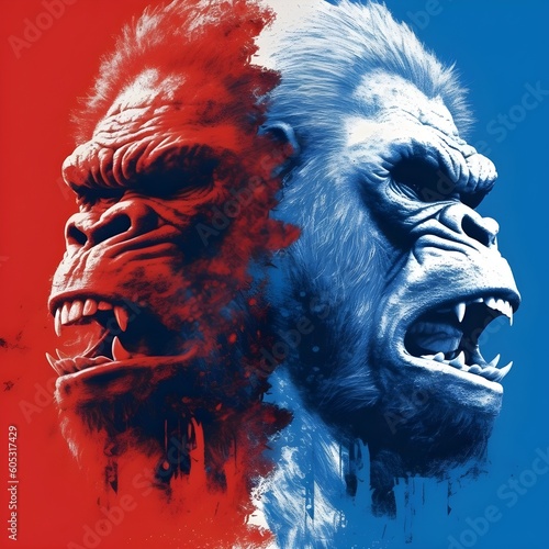 king kong red and blue