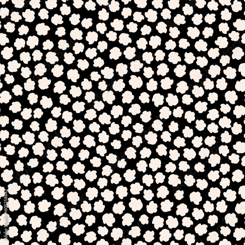 Abstract floral seamless pattern in retro style. Simple surface design with abstract small flowers