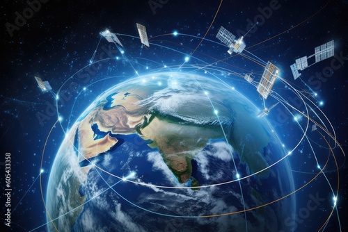Communication between the vast array of satellites. Generative AI
