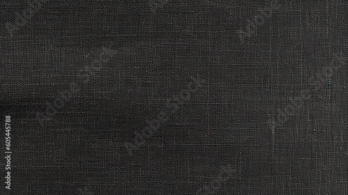 Black Linen Paper Fabric Texture Background - Textile Material - Generative AI