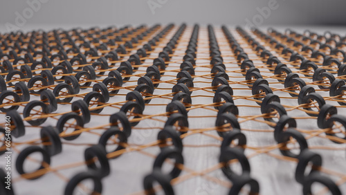 3d model and rendering of magnetic core memory using copper wire and ferrite rings.