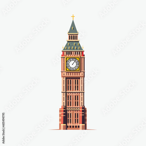 Big ben vector isolated on white
