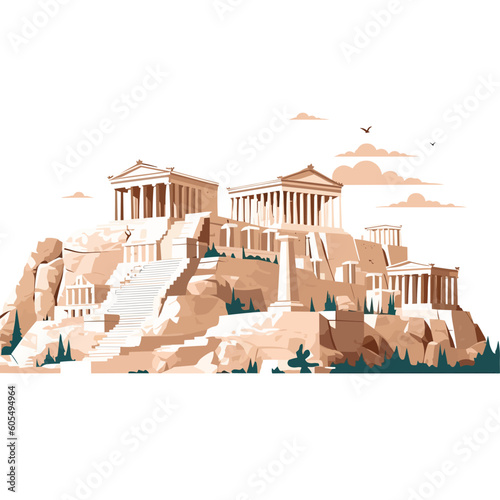 Acropolis vector isolated on white
