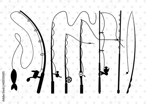 Fishing Rod SVG Cut Files | Fishing Rod Silhouette | Fishing Svg | Fishing Pole Svg | Spinning Rods Svg | Fishing Hook Svg | Fishing Rod Bundle