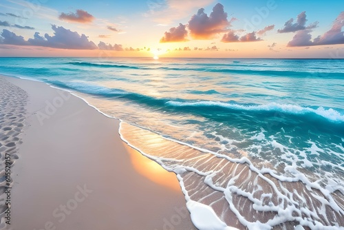 島のビーチの美しい日の出