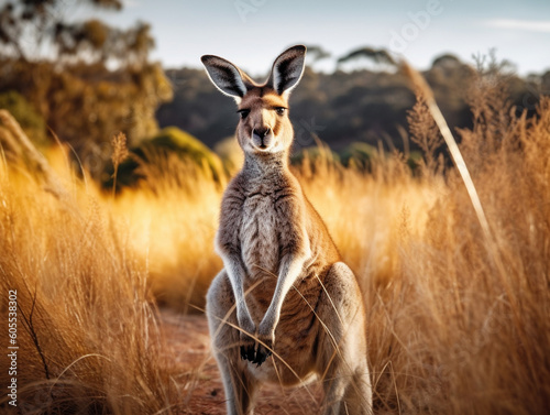 A Kangaroo in Nature with a Shallow Depth of Field | Generative AI
