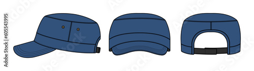Military cadet cap ( work cap ) vector template illustration