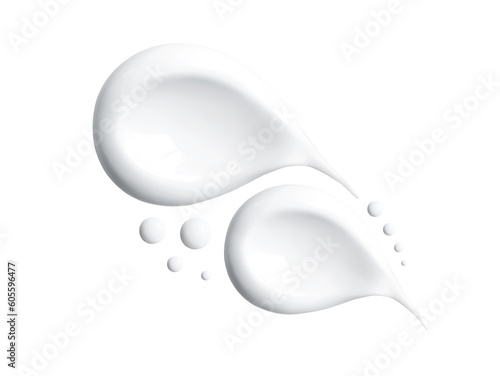 cosmetic smears cream texture on transparent background