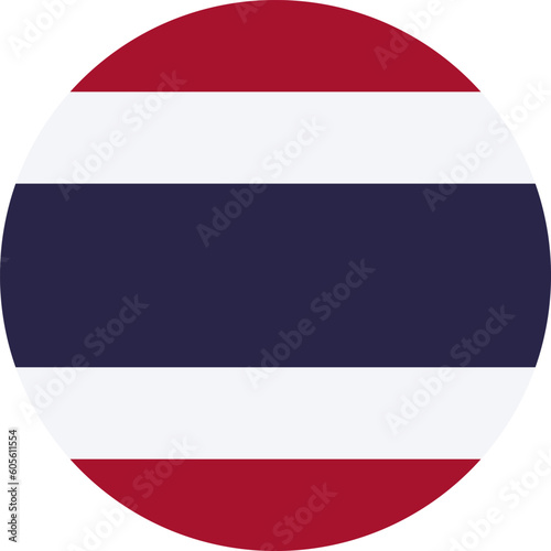 round Thai national flag of Thailand, Asia