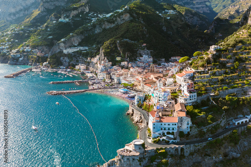 Seacoast of Amalfi in summer. Amalfi coast