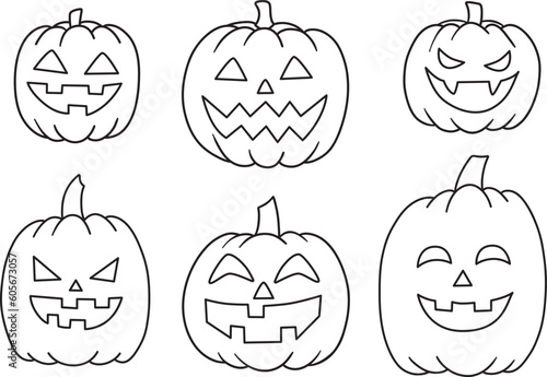 Halloween pumpkin vector set