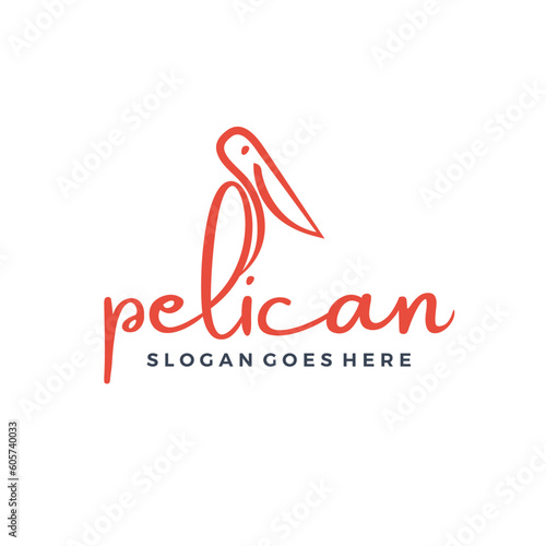 letter L pelican logo vector