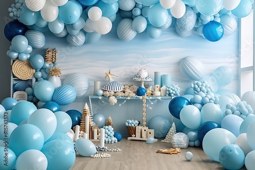 ballon decoration wall party kids in the home minimalist Photography