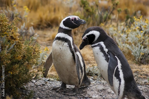 Magellanic penguins in Patagonia Argentina.