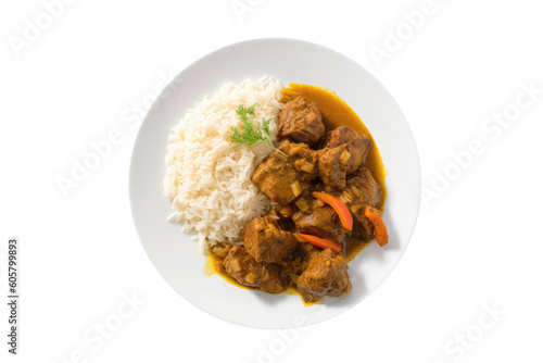 Curry Goat Jamaican Cuisine. Isolated On Transparent Background, Png. Generative AI