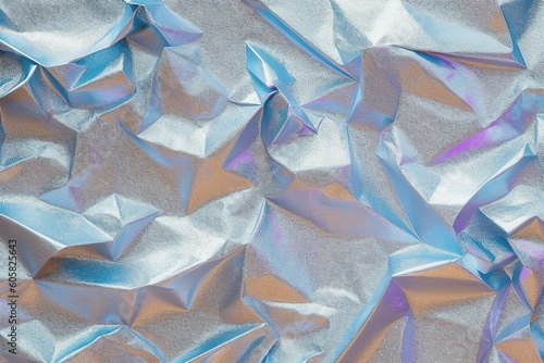 wallpaper for seamless iridescent silver holographic crumpled chrome foil vaporwave background texture trendy shiny birthday glitter or disco glam pattern retro 80s cyberpunk or webpunk generative ai