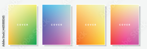 multicolor gradation modern cover design layout background template collection vector