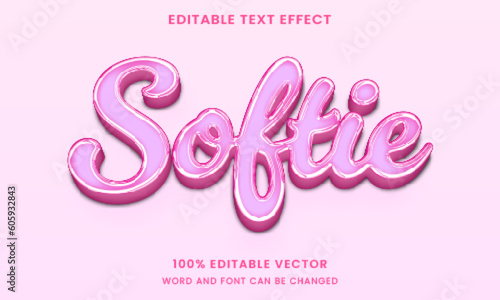 transparent softie pink graphic style editable text effect