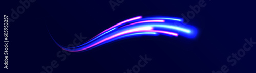 Special colorful christmas effect twirl. Abstract white wawe. Vector magic glowing star light effect with neon blurred curved line. Sparkling translucent comet bokeh. The effect of the vortex curve.