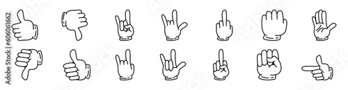 hand gesture hand sign cartoon style