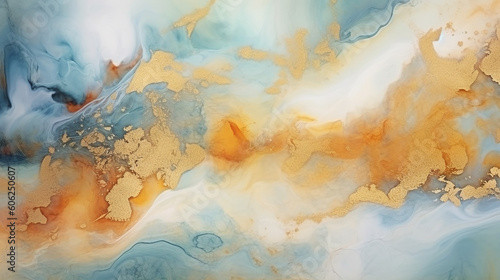 Natural luxury abstract fluid art painting in alcohol ink. Generative AI