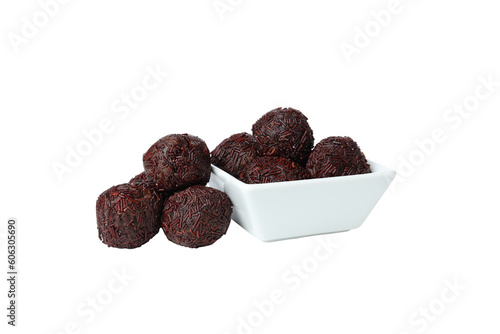 PNG, Traditional brazilian sweet - Brigadeiro, brazilian Chocolate candy, isolated on white background