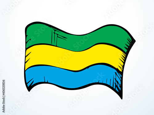 Flag of Gabon. Vector drawing icon
