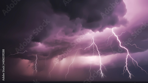 lightning storm in a purple storm