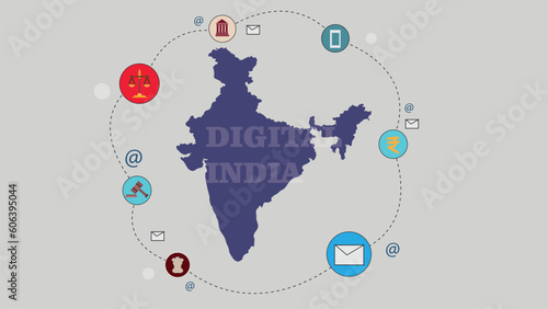 Digital India Map Concept