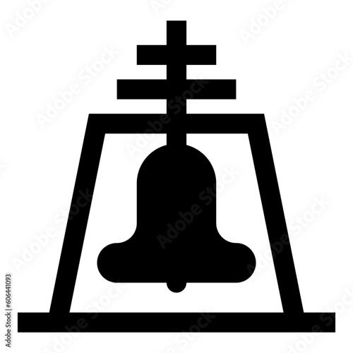 Church bell beam concept campanile belfry icon black color vector illustration image flat style