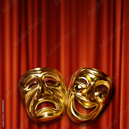 golden masks of comedy and tragedy 