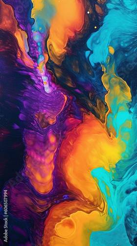 Abstract colorful fluid art wallpaper. AI