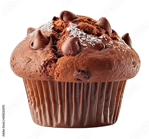 chocolate muffin isolated on transparent background