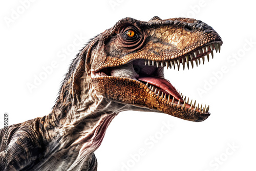Velociraptor head isolated - Generative AI