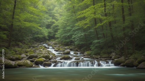 A Picture Of A Remarkable View Of A Stream In A Forest AI Generative