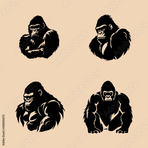 silhouette of a gorilla king kong