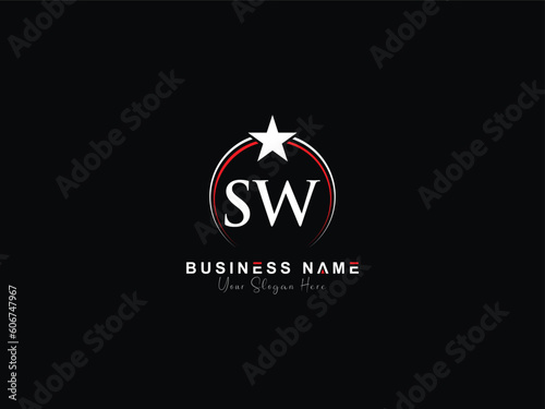 Initials SW Letter Logo Icon, Minimal Sw ws Star Logo